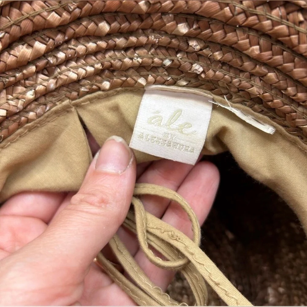 ALE by Alessandra Sun Hat Solange Bronze UPF 50+ Milan Straw Adjustable Packable - Picture 6 of 7